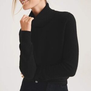 Naadam Black Cashmere Turtleneck Sweater Ribbed Knit Medium